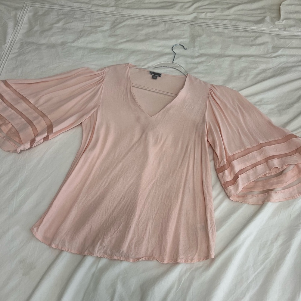 Pink top with flowy sleeves